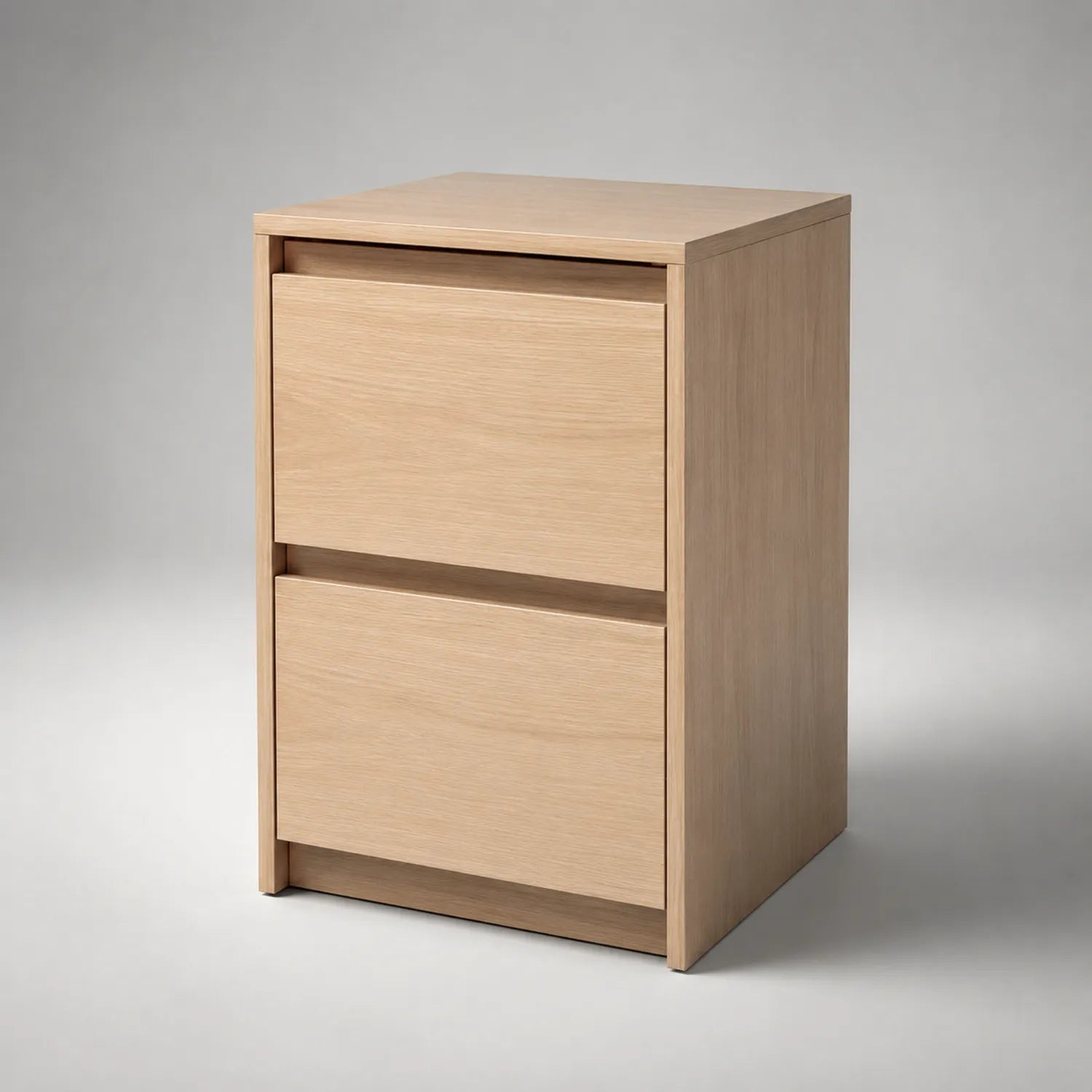 Holz Aktenschrank mit 2 Schubladen Eichenfurnier