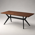Esstisch Nussbaumfurnier Stahlgestell 180x90x75 cm