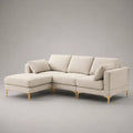 Ecksofa aus Stoff mit Metallbeinen in Beige