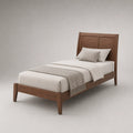 Einzelbett Walnuss mit Baumwollbezug 200x90 cm
