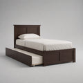 Einzelbett mit Ausziehbett Massivholz Dunkelbraun 200x90cm