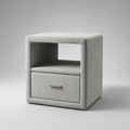 Grauer Nachttisch aus Stoff mit Schublade 45x35x55 cm