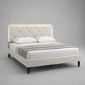 Polsterbett mit LED-Kopfteil Beige 200x160 cm