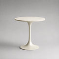 Runder Esstisch aus Marmor und Aluminium, Ø 80 cm, Beige