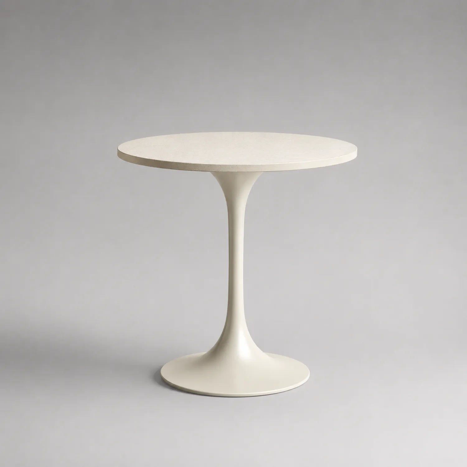 Runder Esstisch aus Marmor und Aluminium, Ø 80 cm, Beige