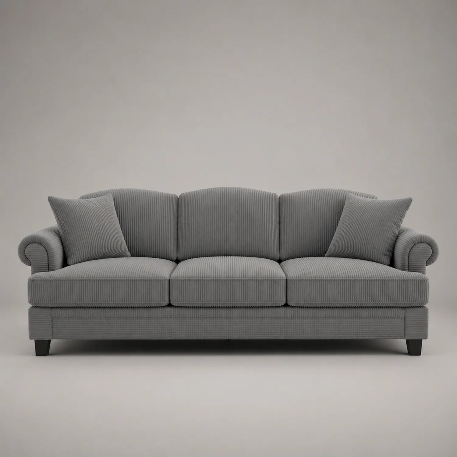 3-Sitzer Sofa aus Mikrofaser-Cord Grau