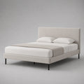 Polsterbett 160x200 cm Stoff Metall Beige