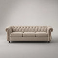 3-Sitzer Sofa Polyester Leinenoptik Chesterfield-Stil