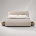Polsterbett mit Stauraum und Kopfteil 200x160 cm Beige