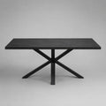 Esstisch aus Holz und Metall, Schwarz, 180x90x75cm