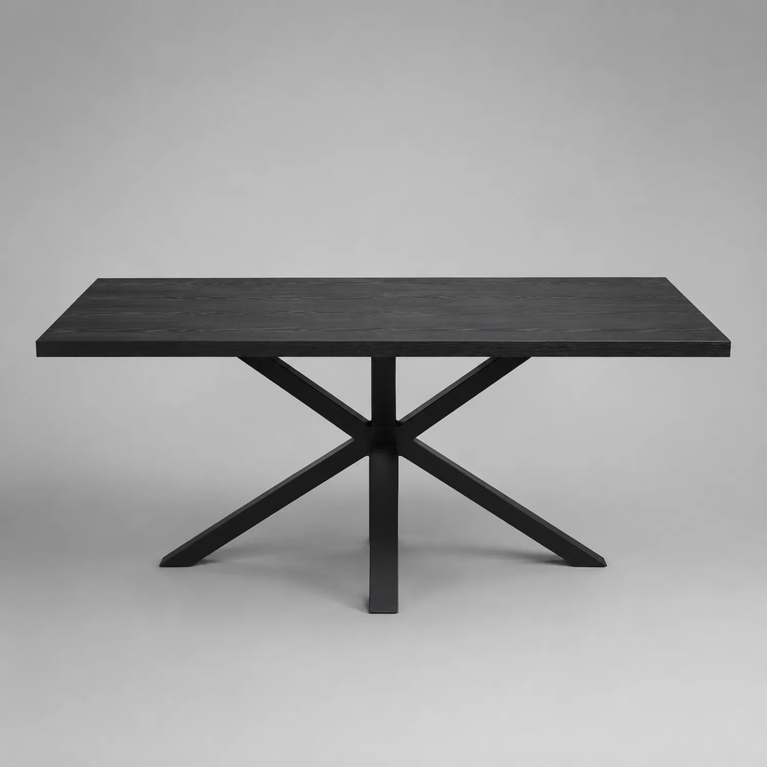 Esstisch aus Holz und Metall, Schwarz, 180x90x75cm