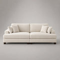 Zweisitzer Sofa Stoff Beige Massivholzfüße