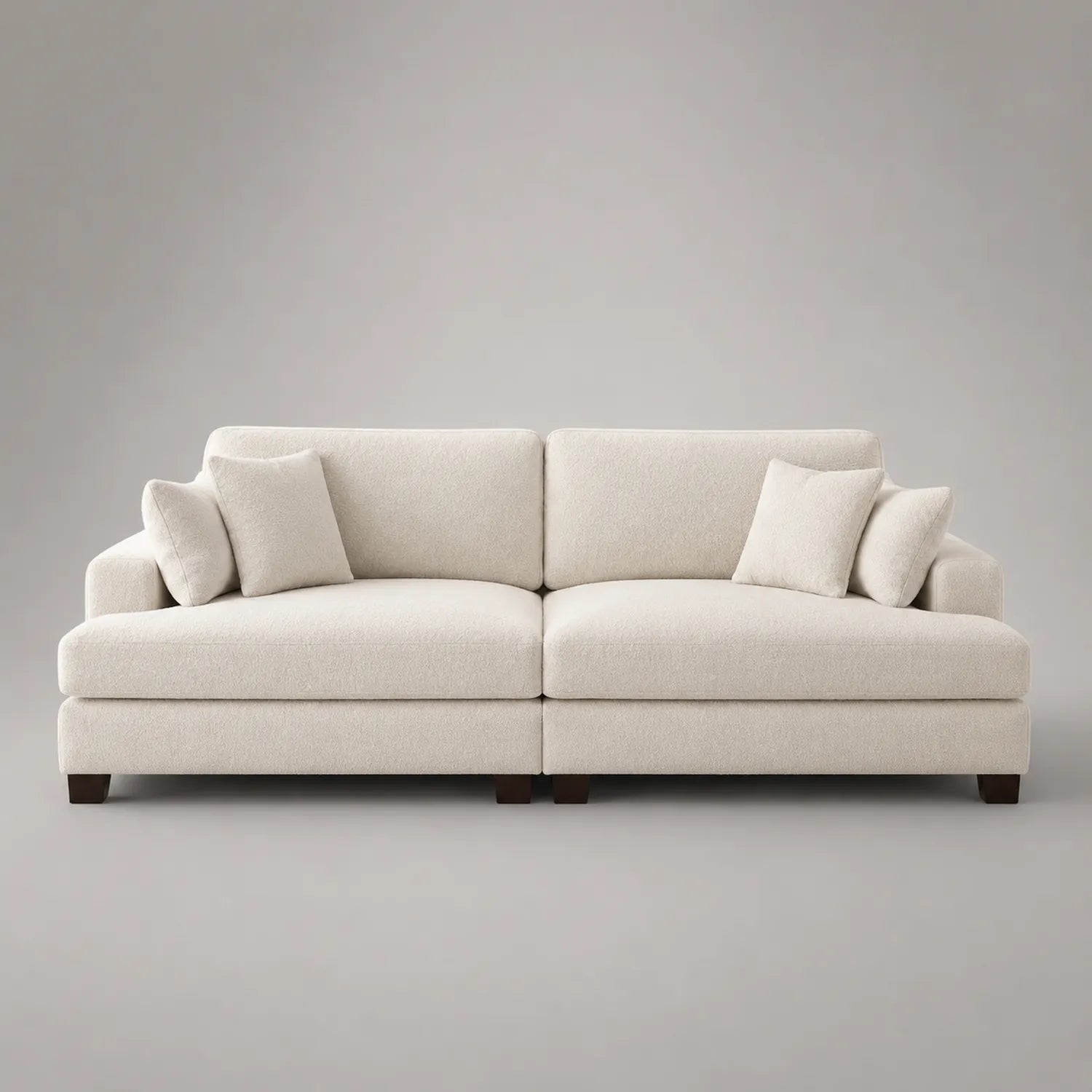 Zweisitzer Sofa Stoff Beige Massivholzfüße