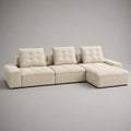 Modulares Ecksofa Set mit Ottomane Cordstoff Beige