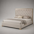Polsterbett mit Massivholzrahmen 200x160 cm Beige