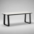 Marmor-Esstisch mit Stahlbeinen 200x90x75 cm weiß schwarz