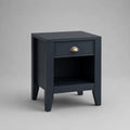 Holz Nachttisch mit Schublade Dunkelblau