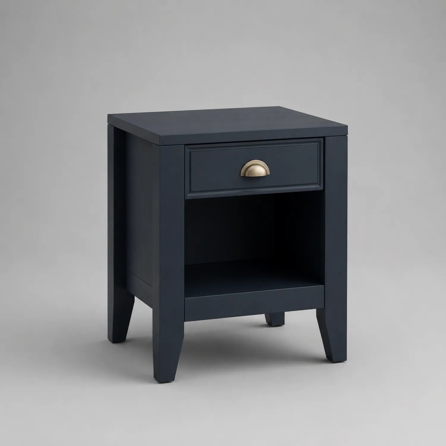 Holz Nachttisch mit Schublade Dunkelblau