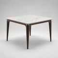 Quadratischer Esstisch aus Marmor und Holz 90x90 cm