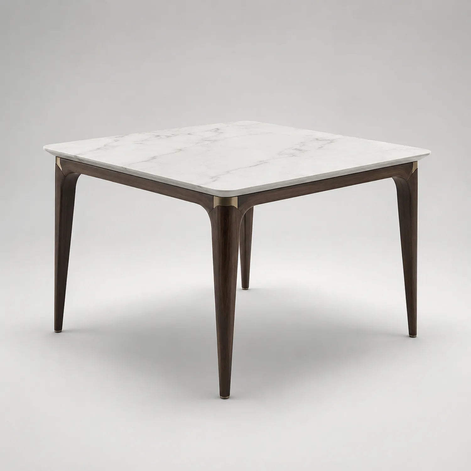 Quadratischer Esstisch aus Marmor und Holz 90x90 cm