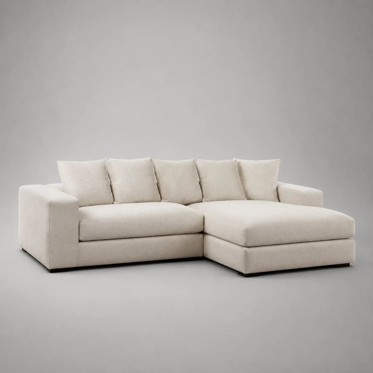 Ecksofa mit Ottomane Stoff Beige