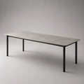 Rechteckiger Esstisch aus Keramik und Metall Grau 200x100x75 cm