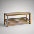 Holzbank Eiche mit Ablage 120x40x45cm