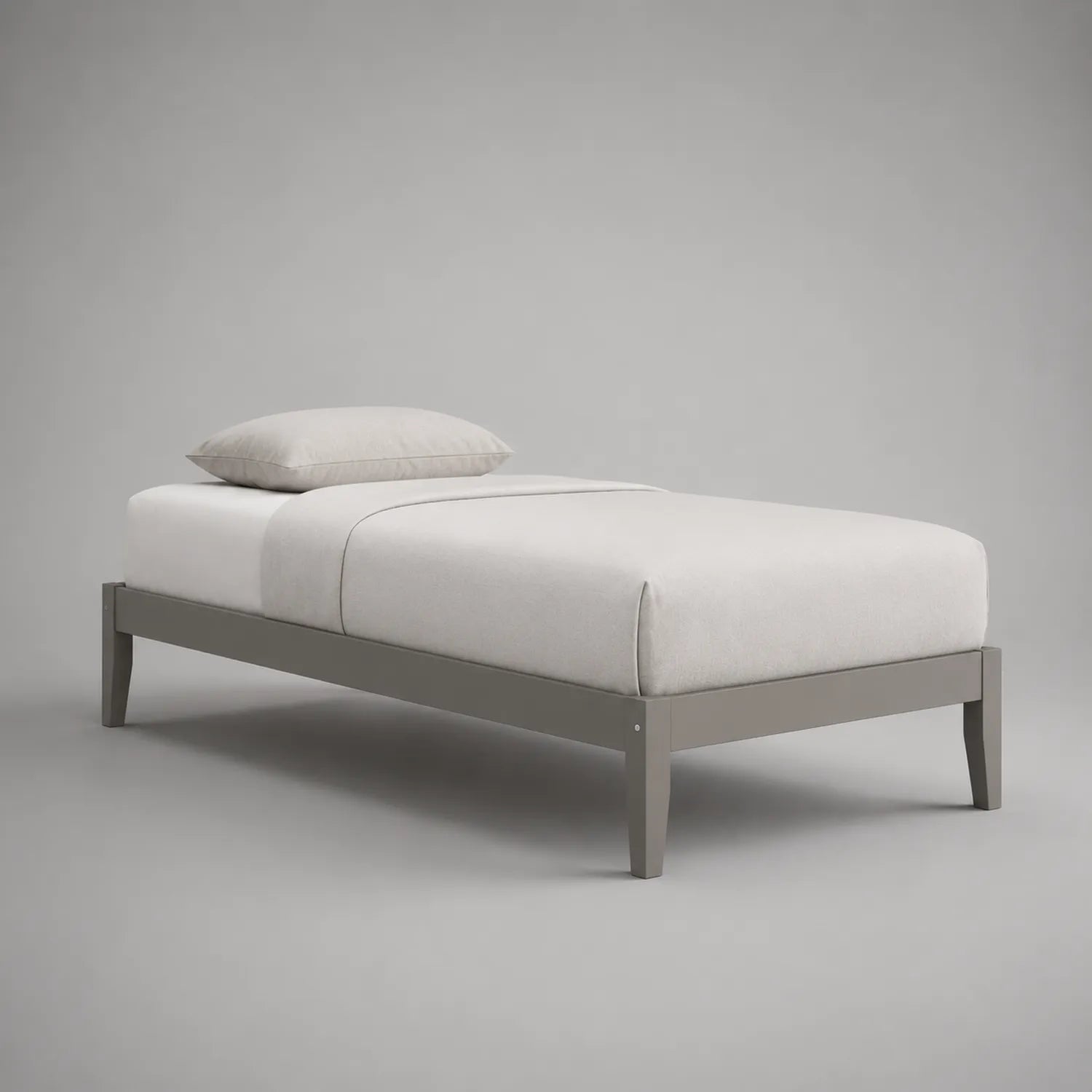 Einzelbett mit Holzrahmen 200x90 cm Grau