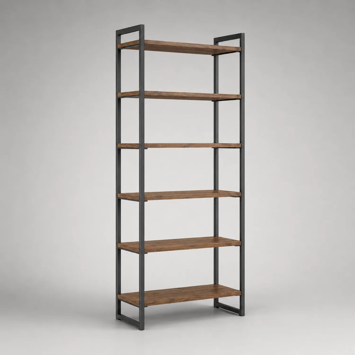 Regal aus Akazienholz und Metall 200x90x40 cm