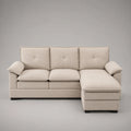Ecksofa mit Ottoman, Stoff, Beige, 250 cm x 150 cm