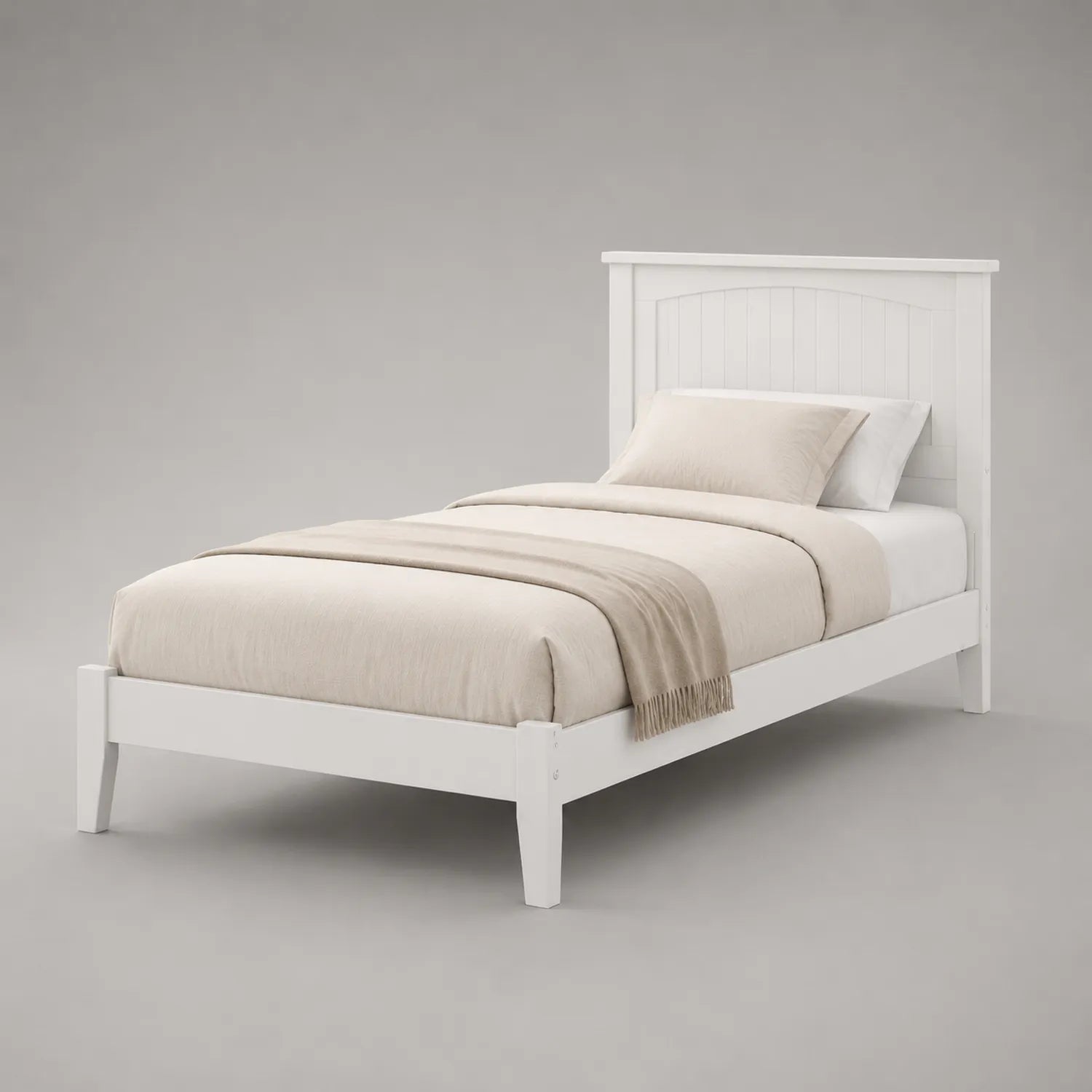 Einzelbett Massivholz Weiß 200x90 cm