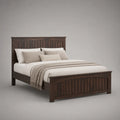 Massivholzbett mit Kissen 200x160cm Dunkelbraun