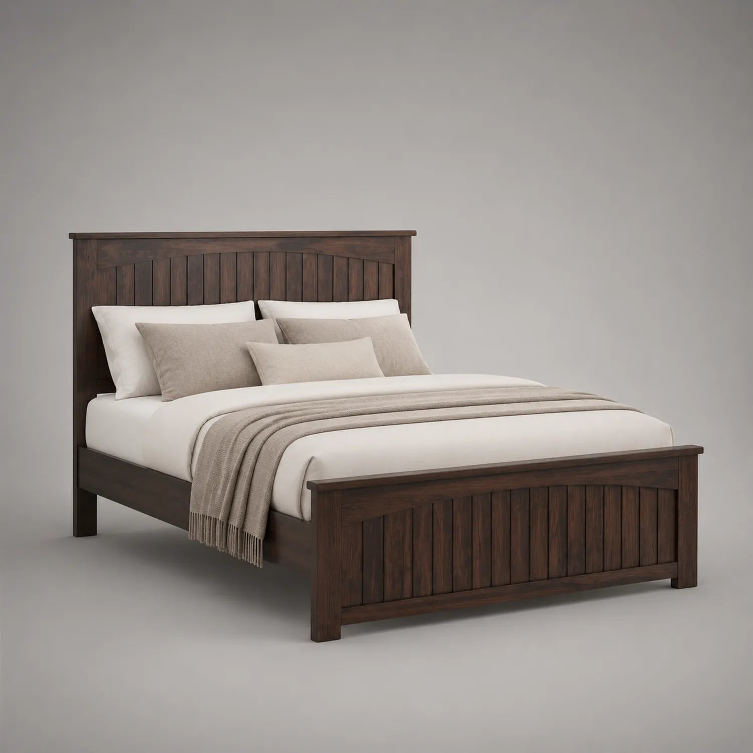 Massivholzbett mit Kissen 200x160cm Dunkelbraun