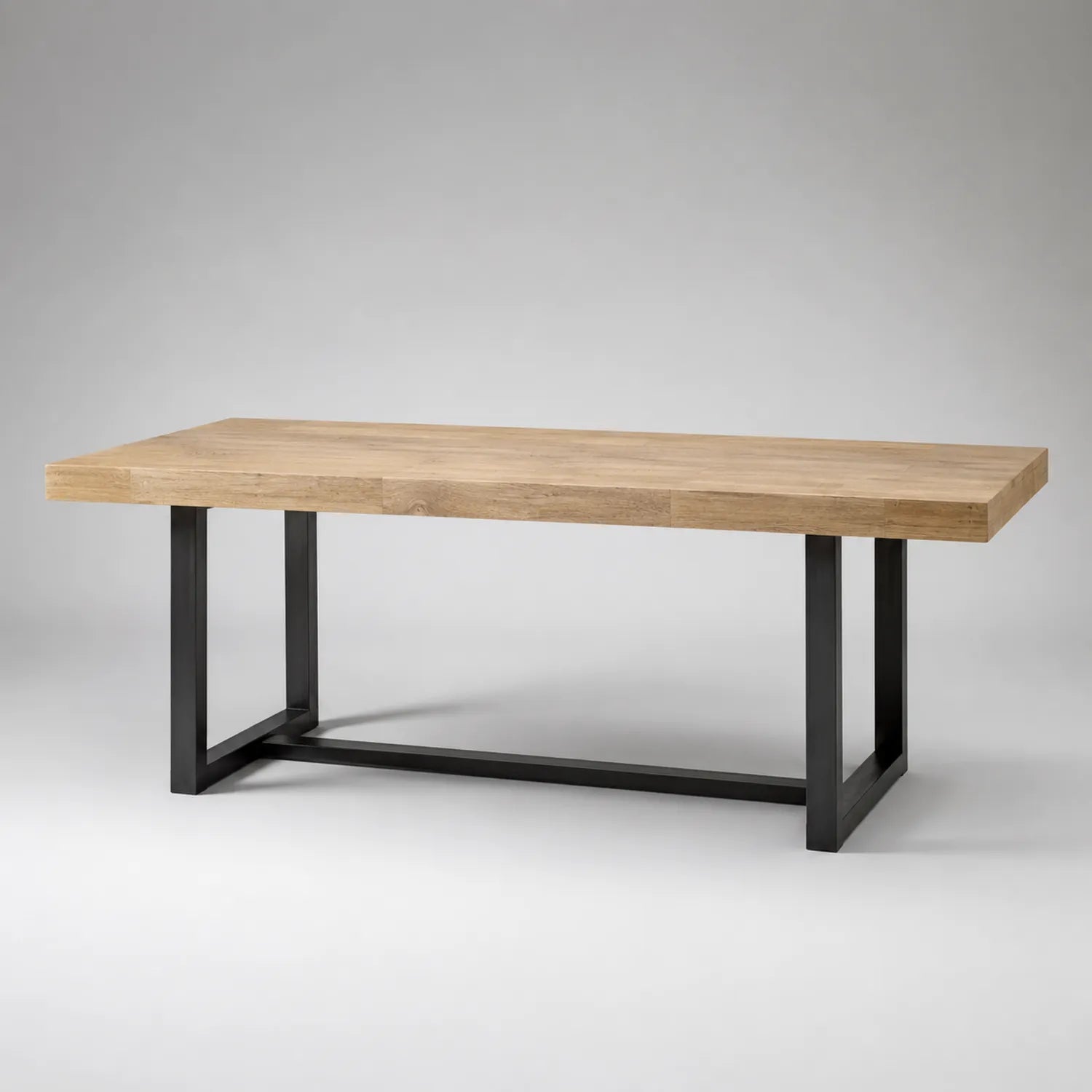Holztisch Eichenholz Metall 180cm x 90cm
