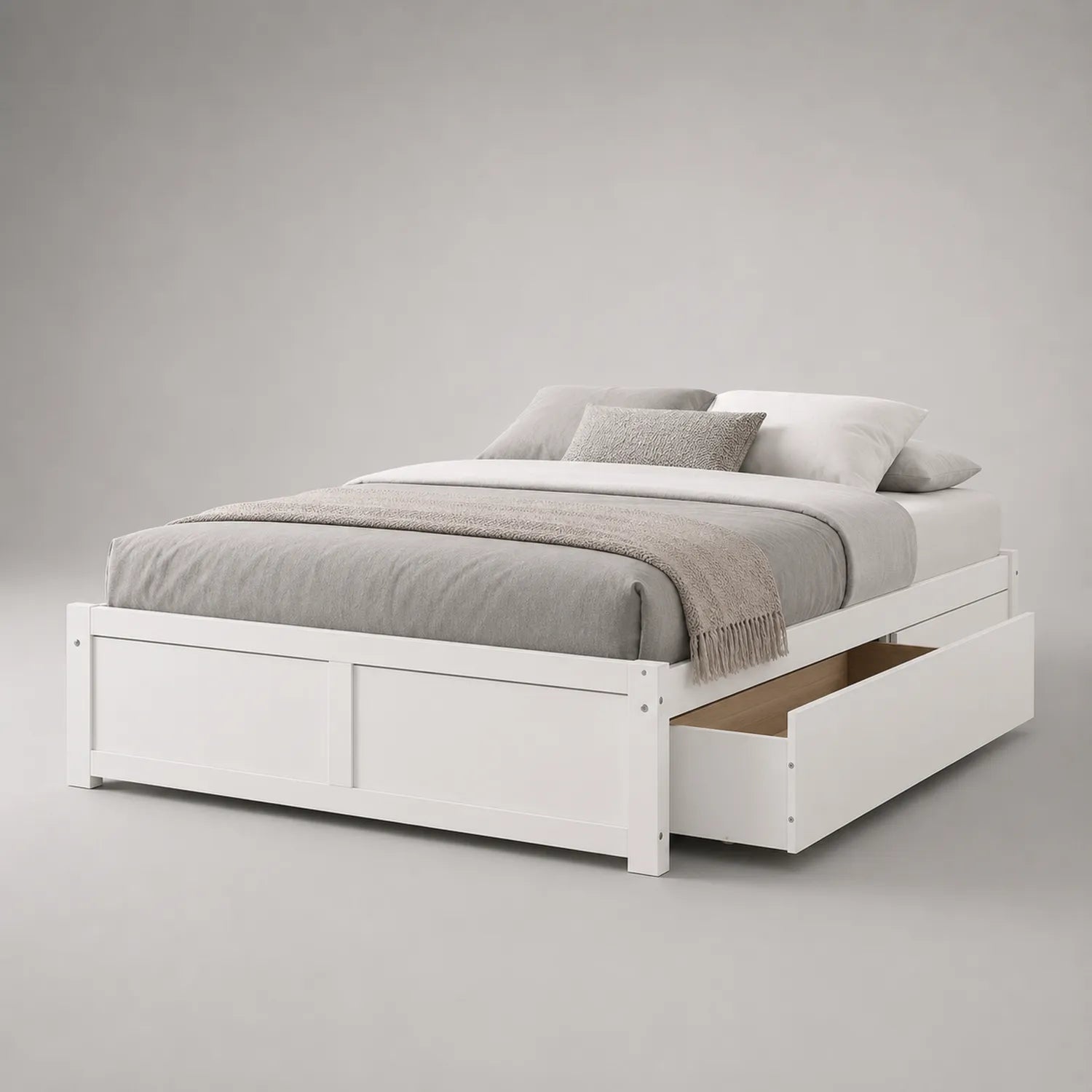 Doppelbett mit Stauraumschubladen aus Holz 200x160 cm