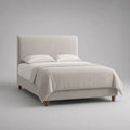 Stoffbett 200x180 cm Creme Holzbeine