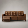 Dreisitzer Ledersofa mit Relaxfunktion in Braun