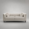 3-Sitzer Samt Sofa Beige 200cm